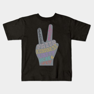 peace and love Kids T-Shirt